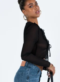 Princess Polly San Carlos Tie Top  Black Discount