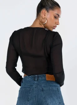 Princess Polly San Carlos Tie Top  Black Discount