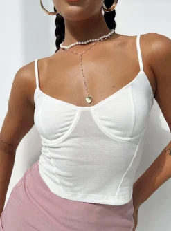 Princess Polly Sanado Top  White Clearance