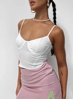 Princess Polly Sanado Top  White Clearance