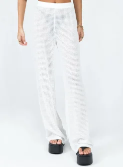 Princess Polly Santa Monica Knit Pants  White Hot