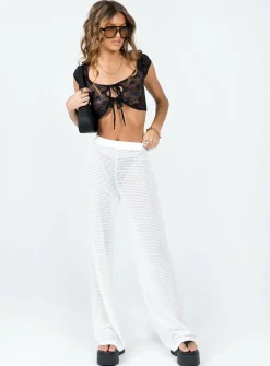 Princess Polly Santa Monica Knit Pants  White Hot