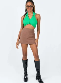 Princess Polly Santana Top  Green Clearance