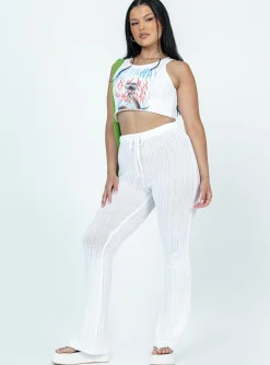 Princess Polly Santorini Knit Pant Ivory Flash Sale