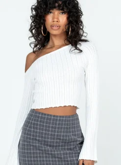 Princess Polly Santorini Knit Top  Ivory Sale