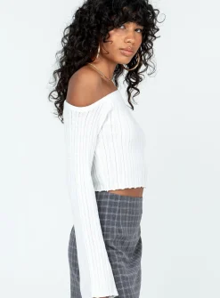 Princess Polly Santorini Knit Top  Ivory Sale