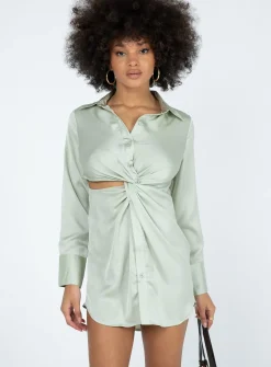 Princess Polly Sari Mini Dress  Green Best Sale