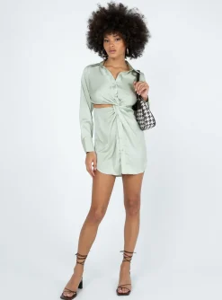 Princess Polly Sari Mini Dress  Green Best Sale