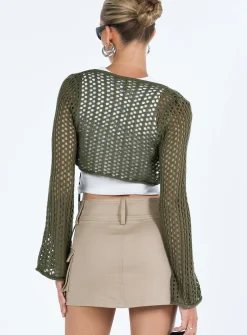 Princess Polly Savi Long Sleeve Top  Green Flash Sale