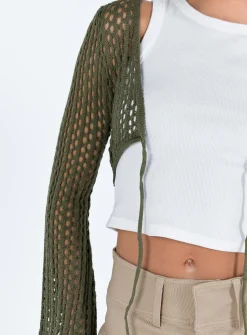 Princess Polly Savi Long Sleeve Top  Green Flash Sale