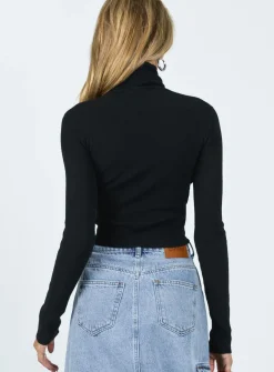 Princess Polly Savonna Long Sleeve Top Black Cheap