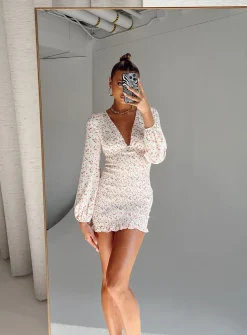Princess Polly Sawyer Long Sleeve Mini Dress  Multi Outlet