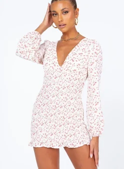 Princess Polly Sawyer Long Sleeve Mini Dress  Multi Outlet