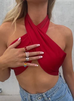 Princess Polly Saxon Top  Red Online