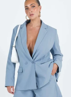 Princess Polly Sazan Blazer Blue Clearance