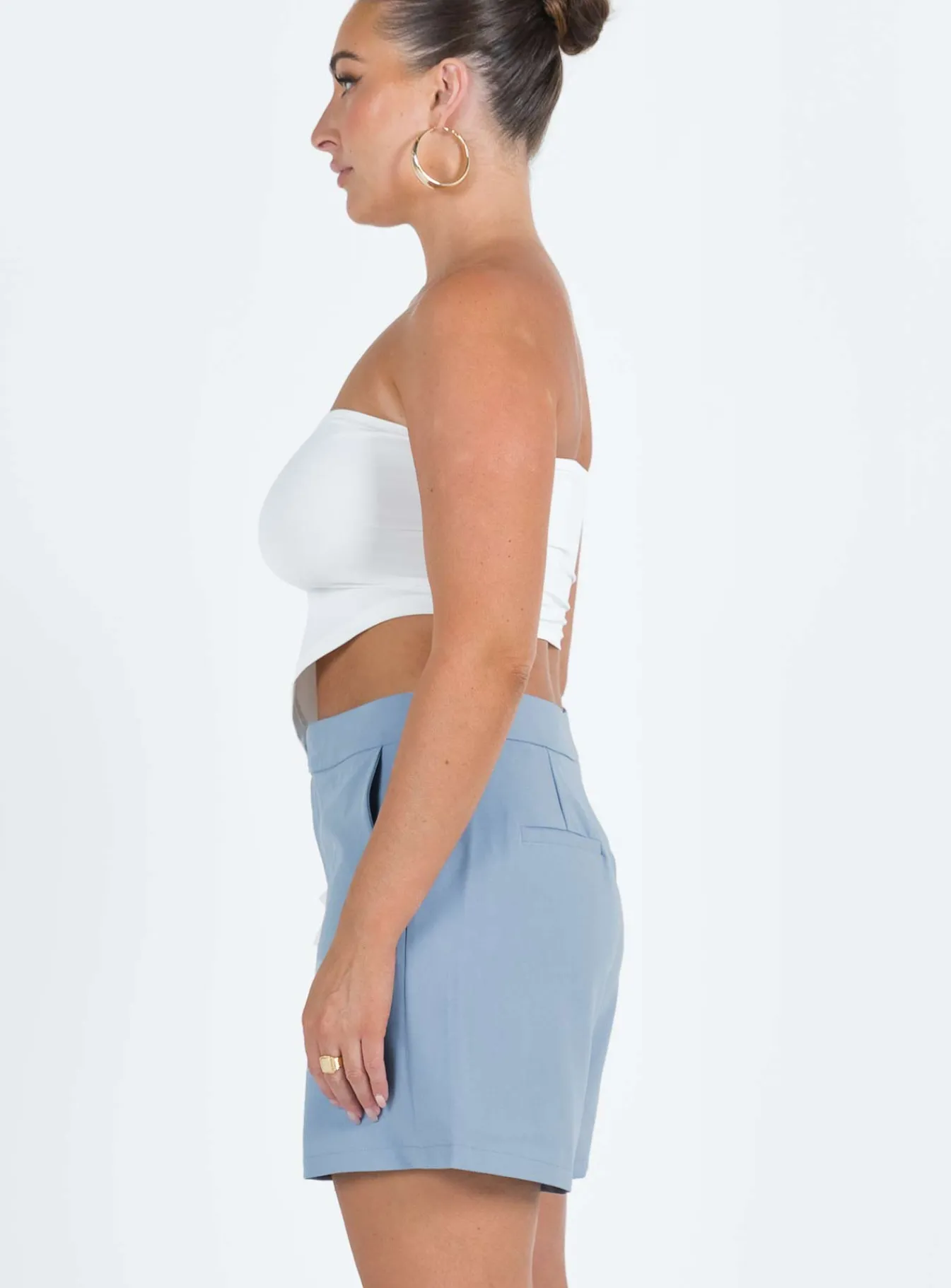 Princess Polly Sazan Shorts Blue Outlet