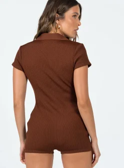 Princess Polly Scarla Romper  Brown Store