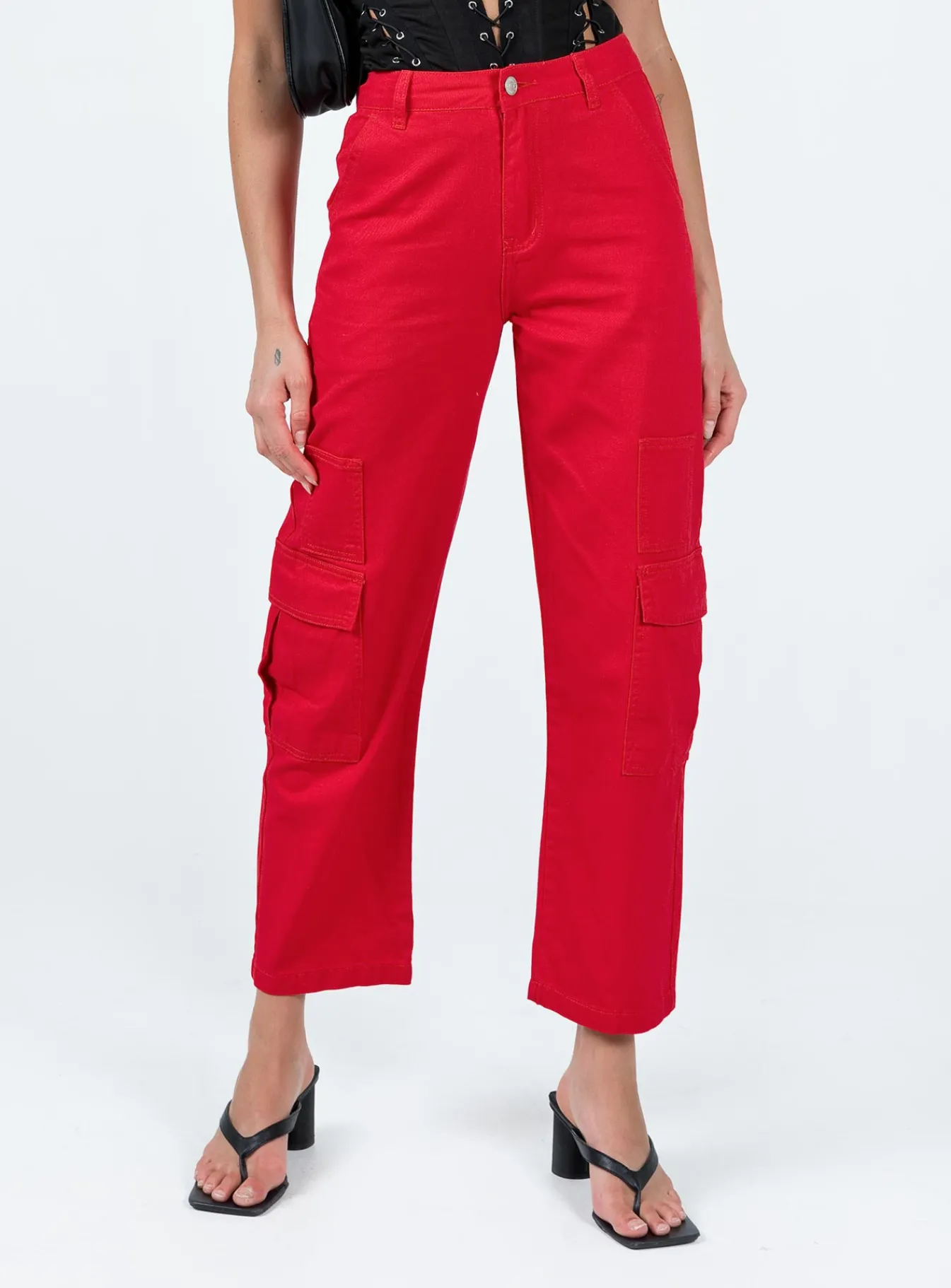 Princess Polly Schafer Wide Legs Jeans Red Best