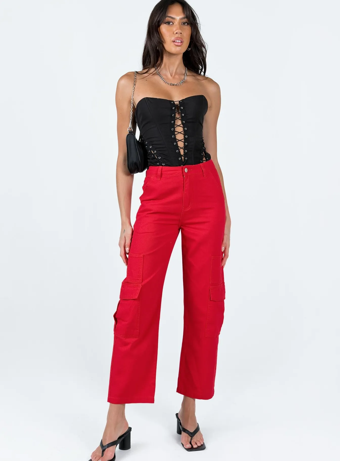 Princess Polly Schafer Wide Legs Jeans Red Best