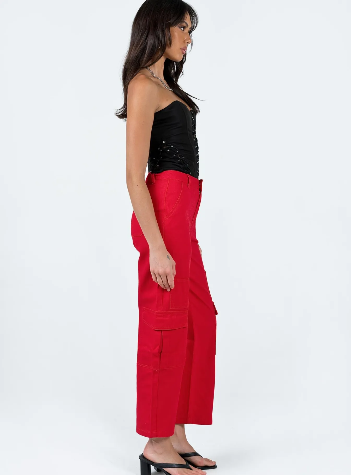 Princess Polly Schafer Wide Legs Jeans Red Best