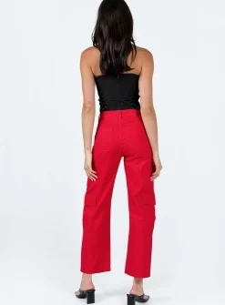 Princess Polly Schafer Wide Legs Jeans Red Best