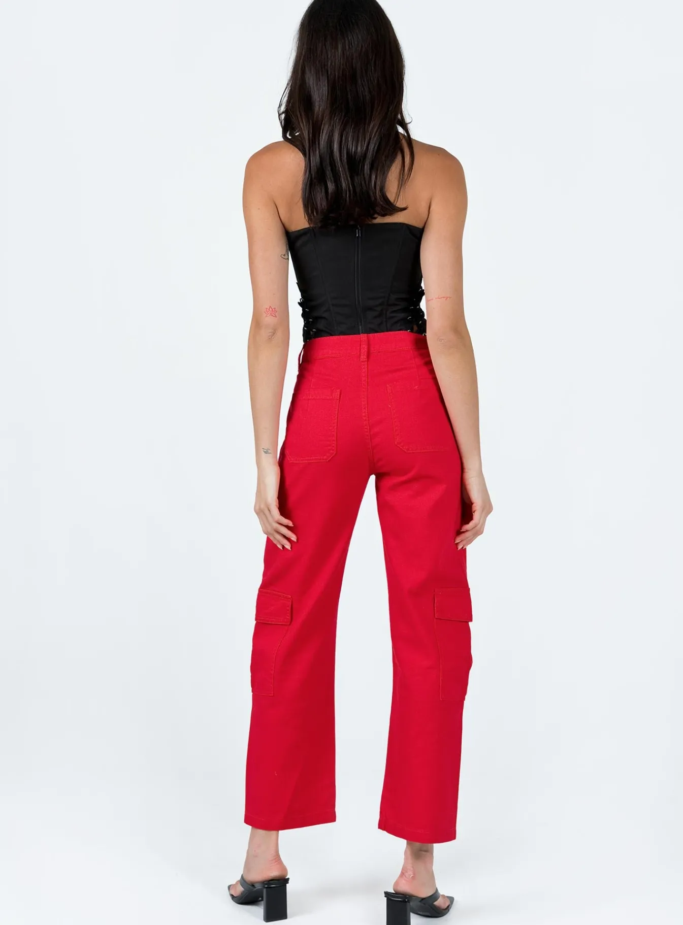 Princess Polly Schafer Wide Legs Jeans Red Best
