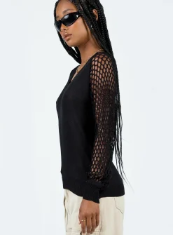 Princess Polly Schofield Sweater  Black Cheap