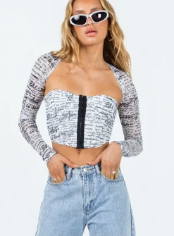 Princess Polly Scripted Corset Top  Multi Flash Sale
