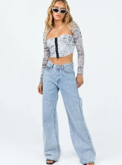 Princess Polly Scripted Corset Top Multi Flash Sale