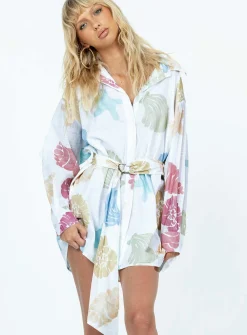 Princess Polly Sea Life Shirt Dress  Multi Fashion