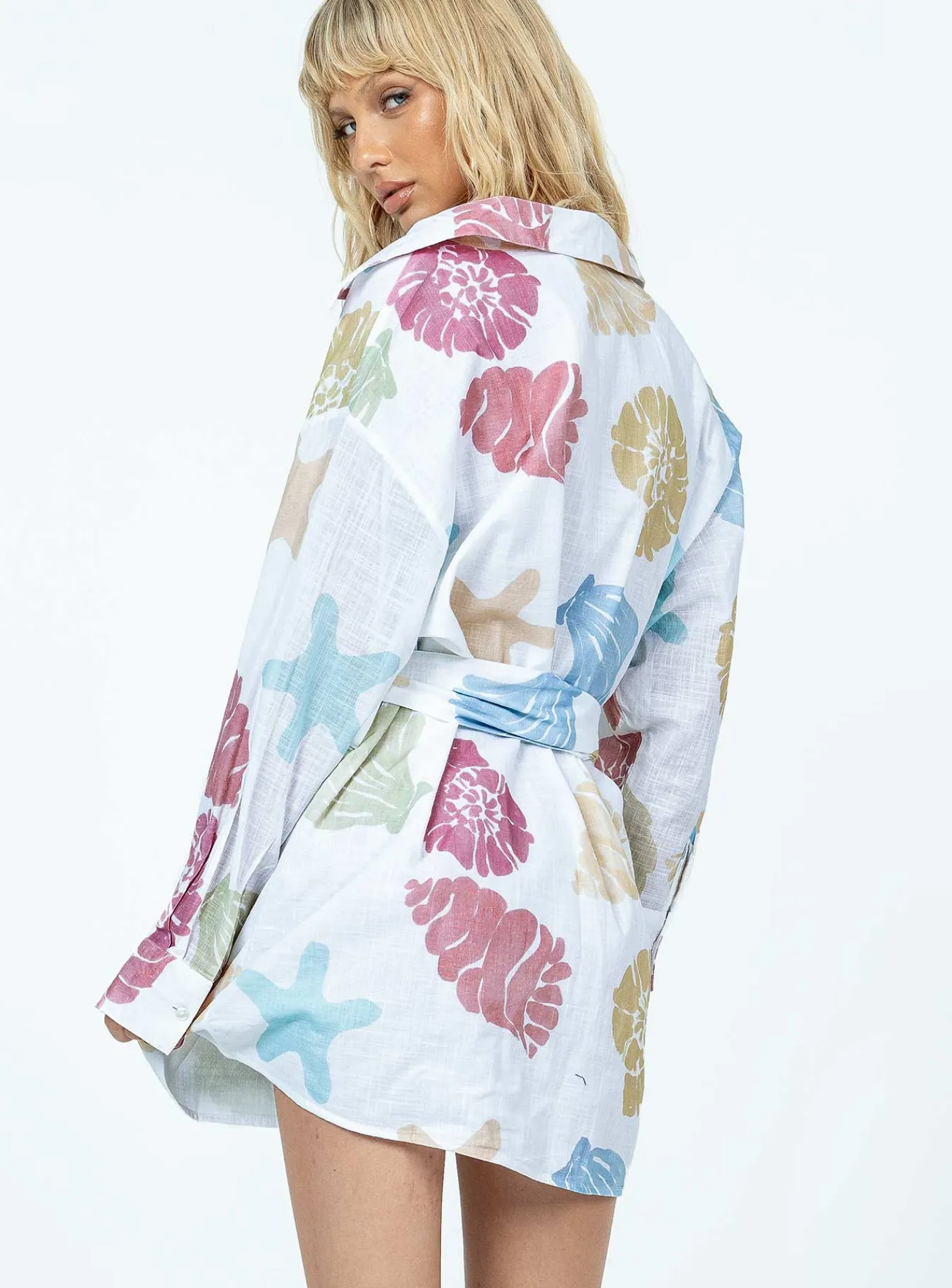 Princess Polly Sea Life Shirt Dress Multi Fashion