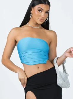 Princess Polly Seabrook Tube Top  Blue Best Sale