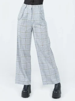 Princess Polly Sebastian Pant  Blue Plaid Store