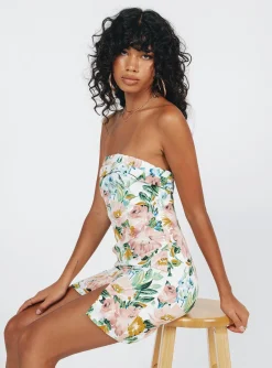 Princess Polly Sebastian Strapless Mini Dressfloral   White Online
