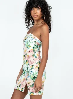 Princess Polly Sebastian Strapless Mini Dressfloral   White Online
