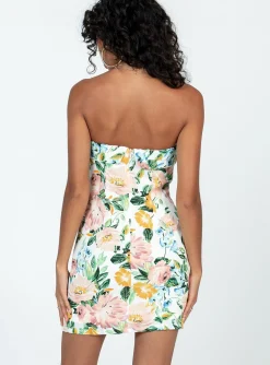 Princess Polly Sebastian Strapless Mini Dressfloral   White Online