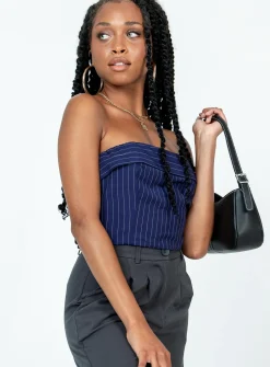 Princess Polly Sebastian Strapless Top  Navy Flash Sale