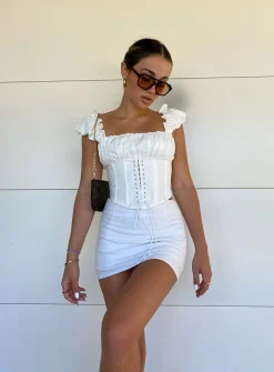 Princess Polly Selby Mini Skirt  White Shop