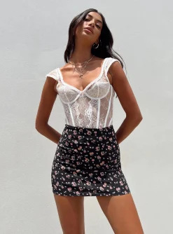 Princess Polly Selby Mini Skirt  Black Floral Best