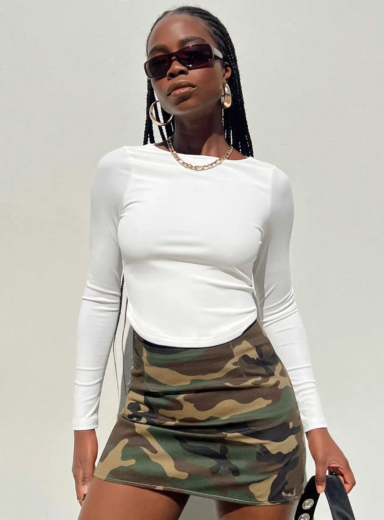 Princess Polly Selby Mini Skirt Camouflage Green New
