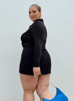 Princess Polly Selby Mini Skirtcurve Lower Impact   Black Flash Sale