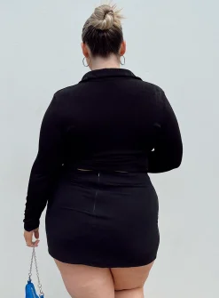Princess Polly Selby Mini Skirtcurve Lower Impact   Black Flash Sale