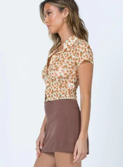 Princess Polly Selby Mini Skirteco   Brown Outlet