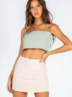 Princess Polly Selby Mini Skirtlower Impact Oatmeal Sale