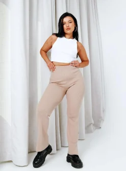 Princess Polly Selma Pants  Beige Cheap