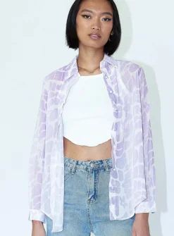 Princess Polly Send Love Shirt  Purple Outlet
