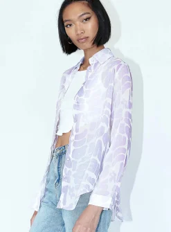 Princess Polly Send Love Shirt  Purple Outlet