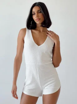 Princess Polly Serena Romper  White Store