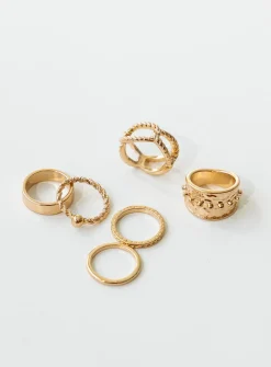 Princess Polly Seri Ring Pack  Gold Outlet