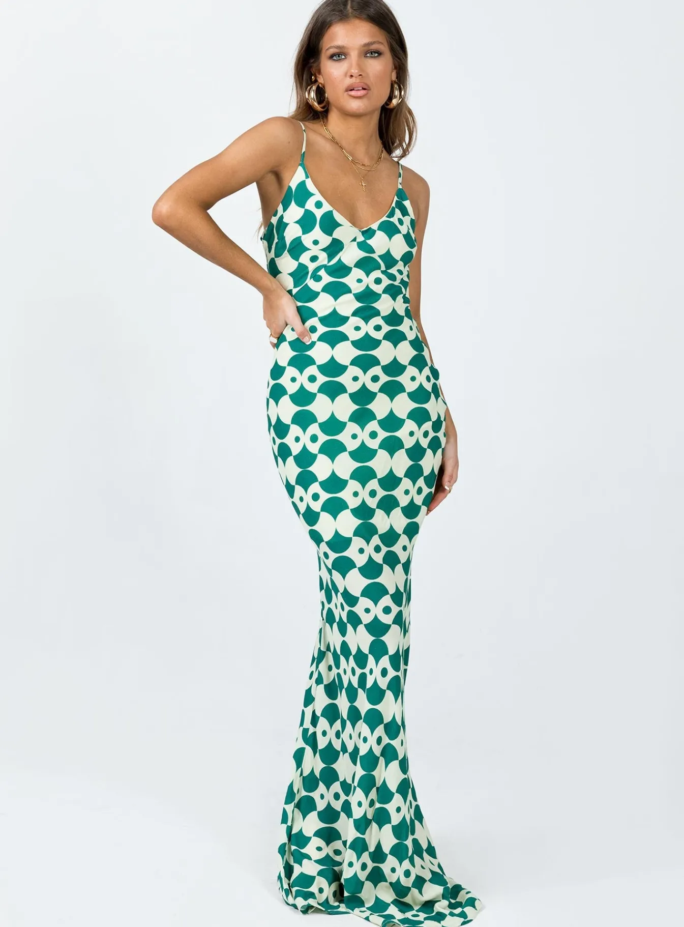 Princess Polly Seri Slip Maxi Dressmulti Green Shop